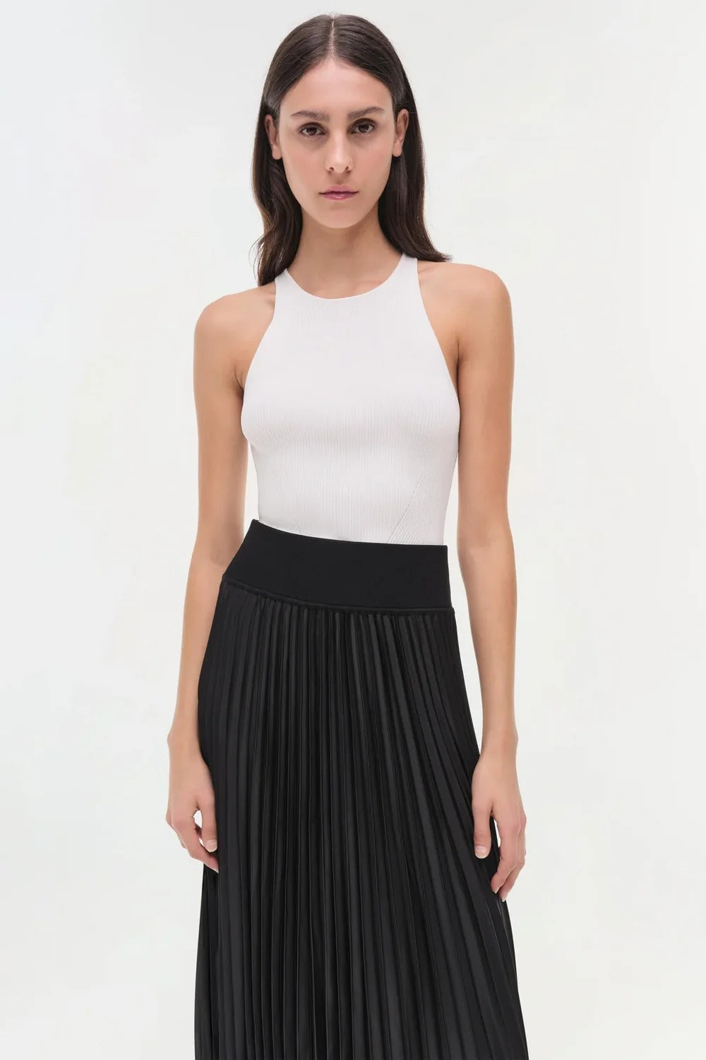 Valor Midi Skirt With Chevron Pleating