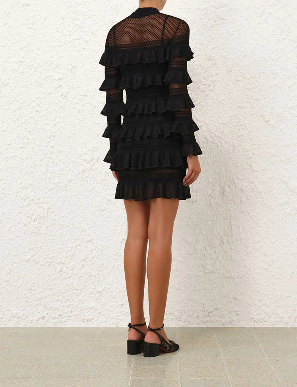 Mini Vestido Crush High Neck Frilled