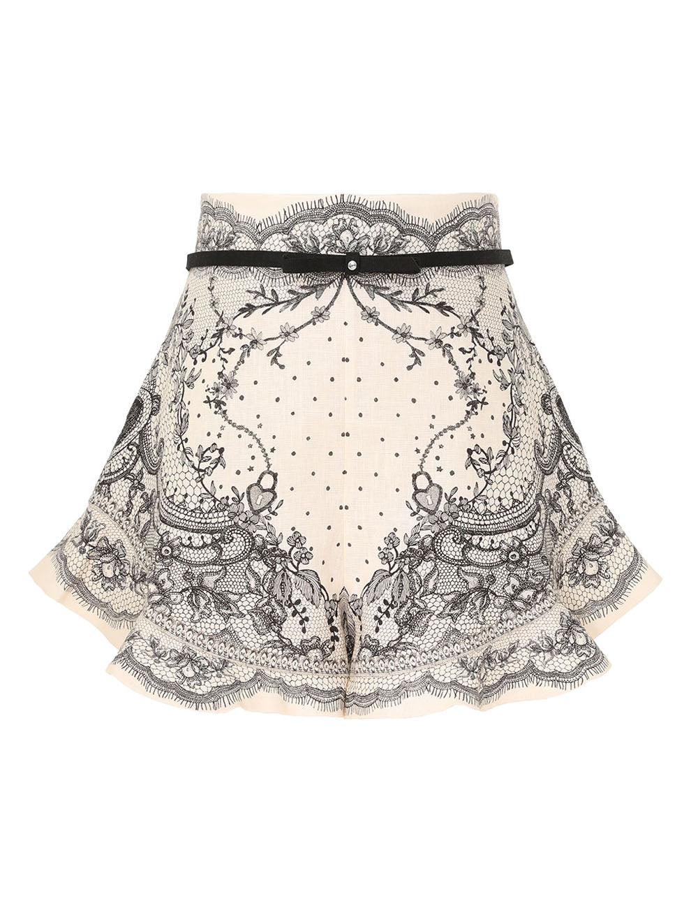 Short Crush Flat Front Frill ZIMMERMANN SHORTS Malva CO