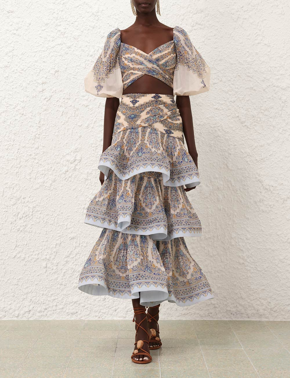 Falda Tiered Pleated ZIMMERMANN MIDI FALDAS Malva CO