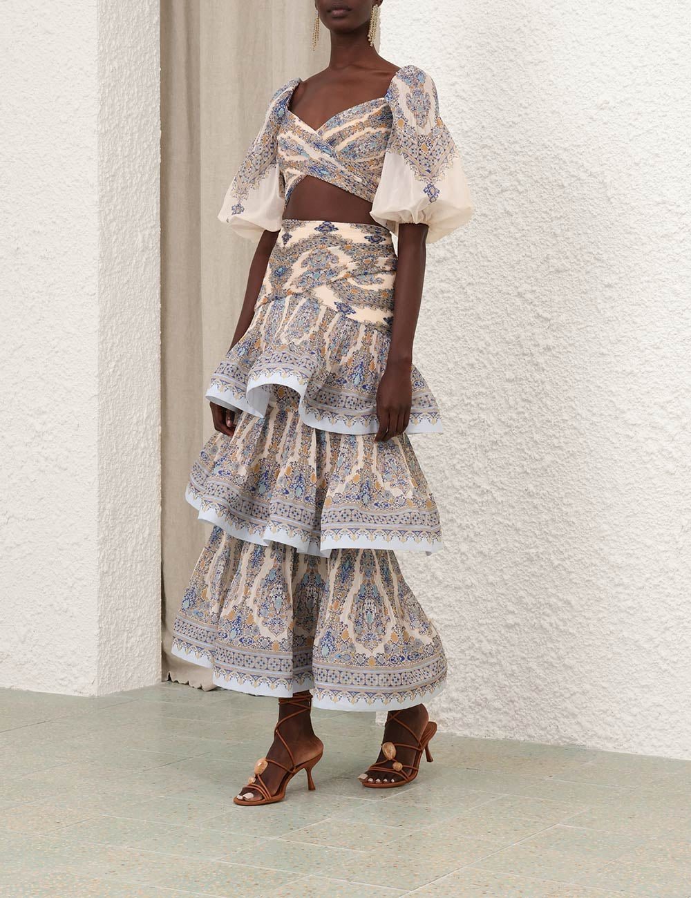 Falda Tiered Pleated ZIMMERMANN MIDI FALDAS Malva CO