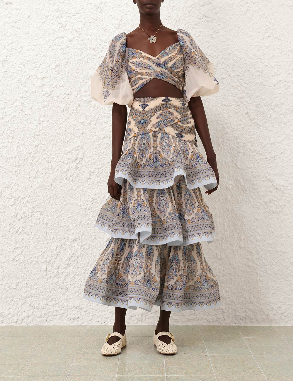 Crop Top Pleated Bodice ZIMMERMANN CROP TOP Malva CO