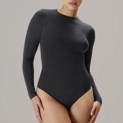 Body Seamless Manga Larga Gris Plomo Lxl
