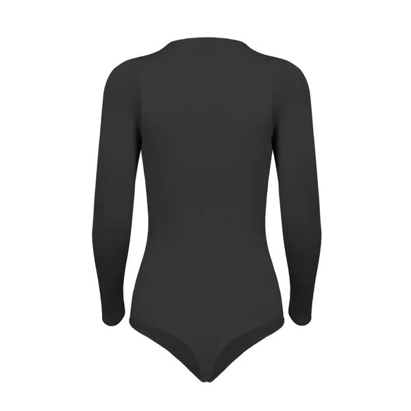Body Seamless Manga Larga Gris Plomo Lxl