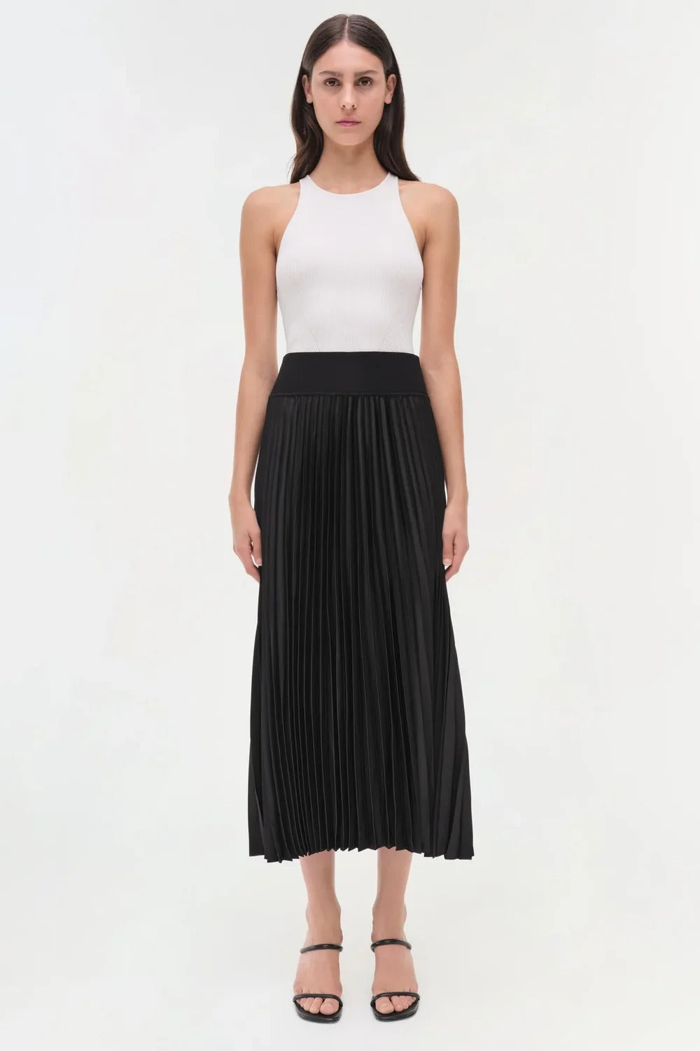 Valor Midi Skirt With Chevron Pleating