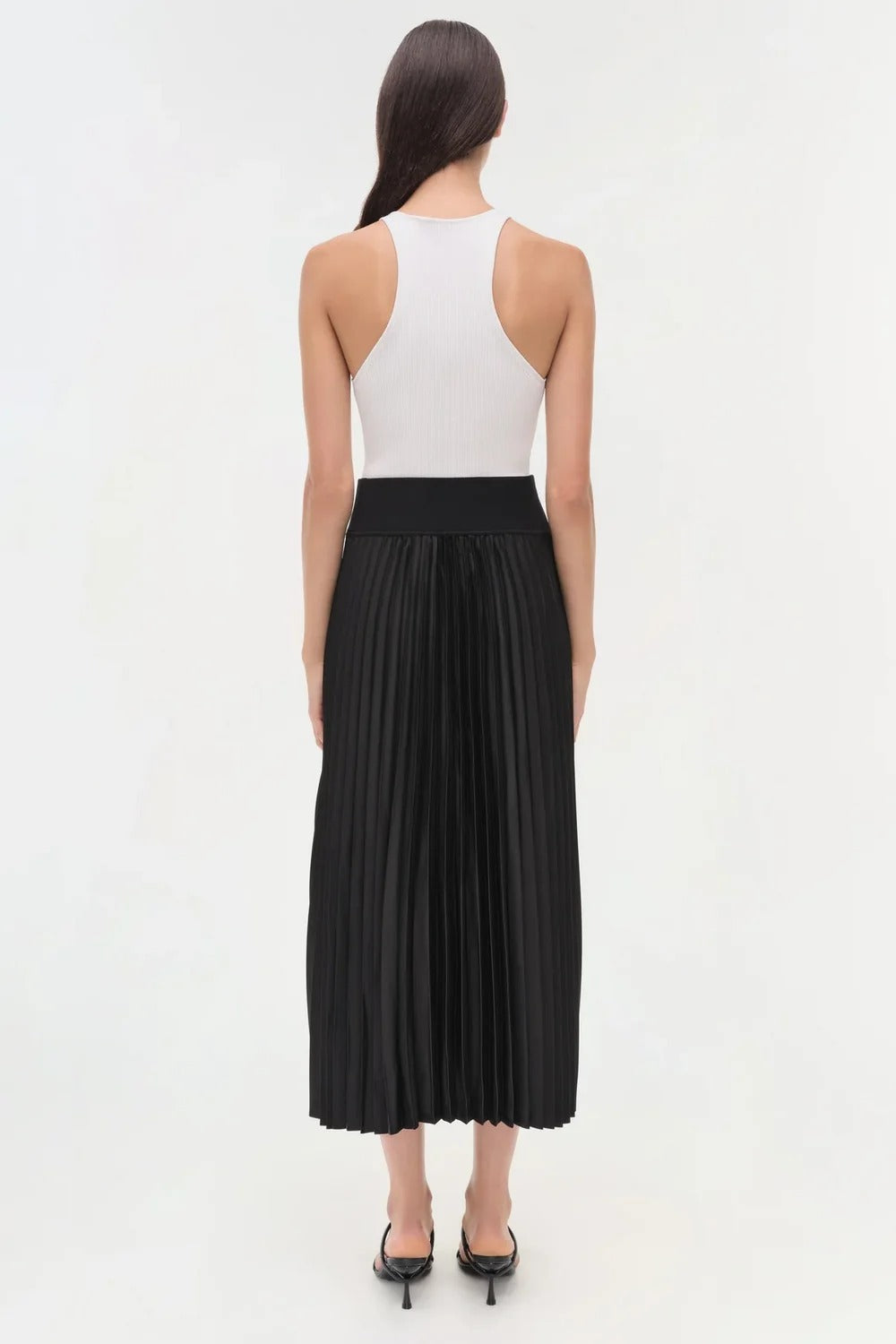 Valor Midi Skirt With Chevron Pleating