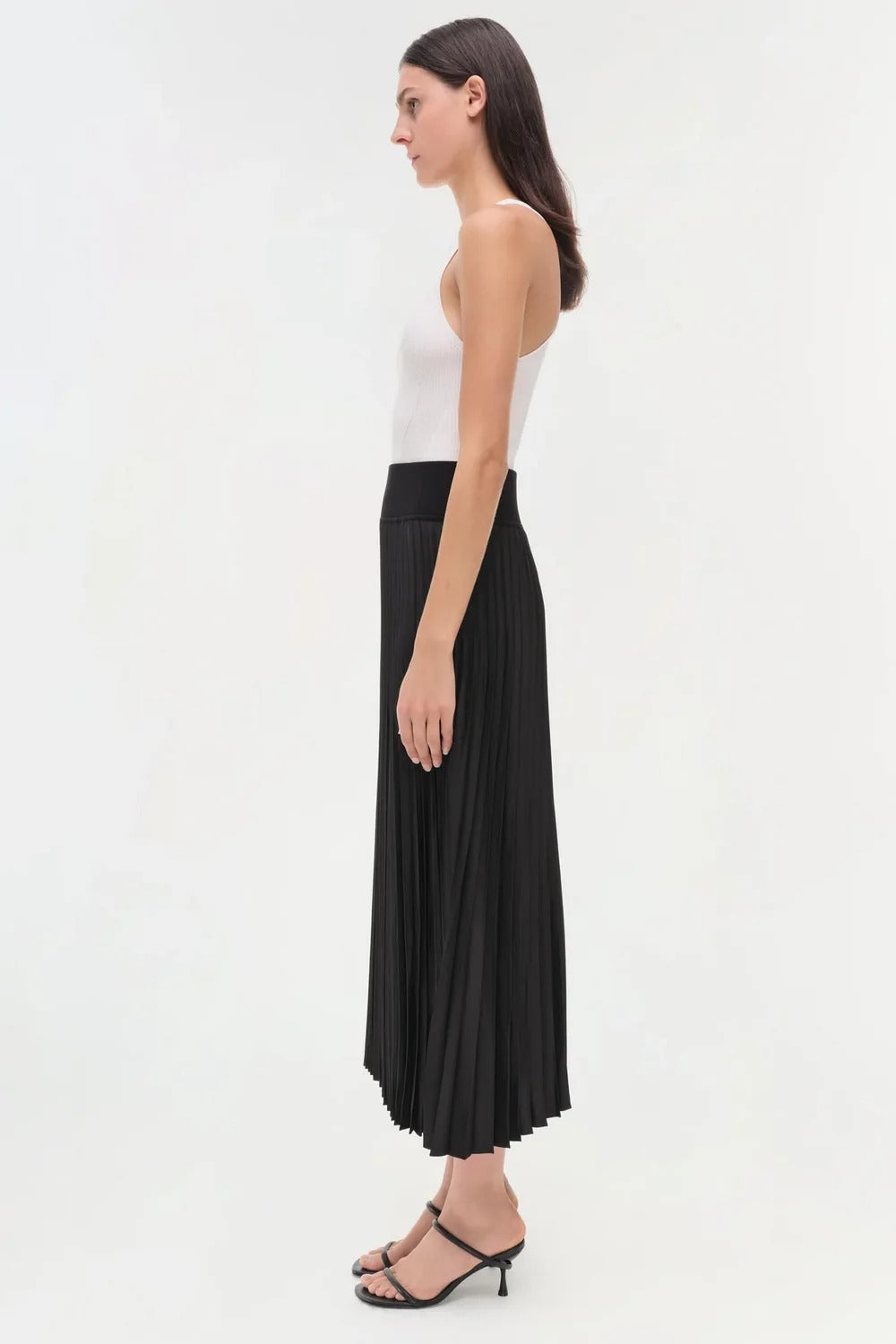 Valor Midi Skirt With Chevron Pleating