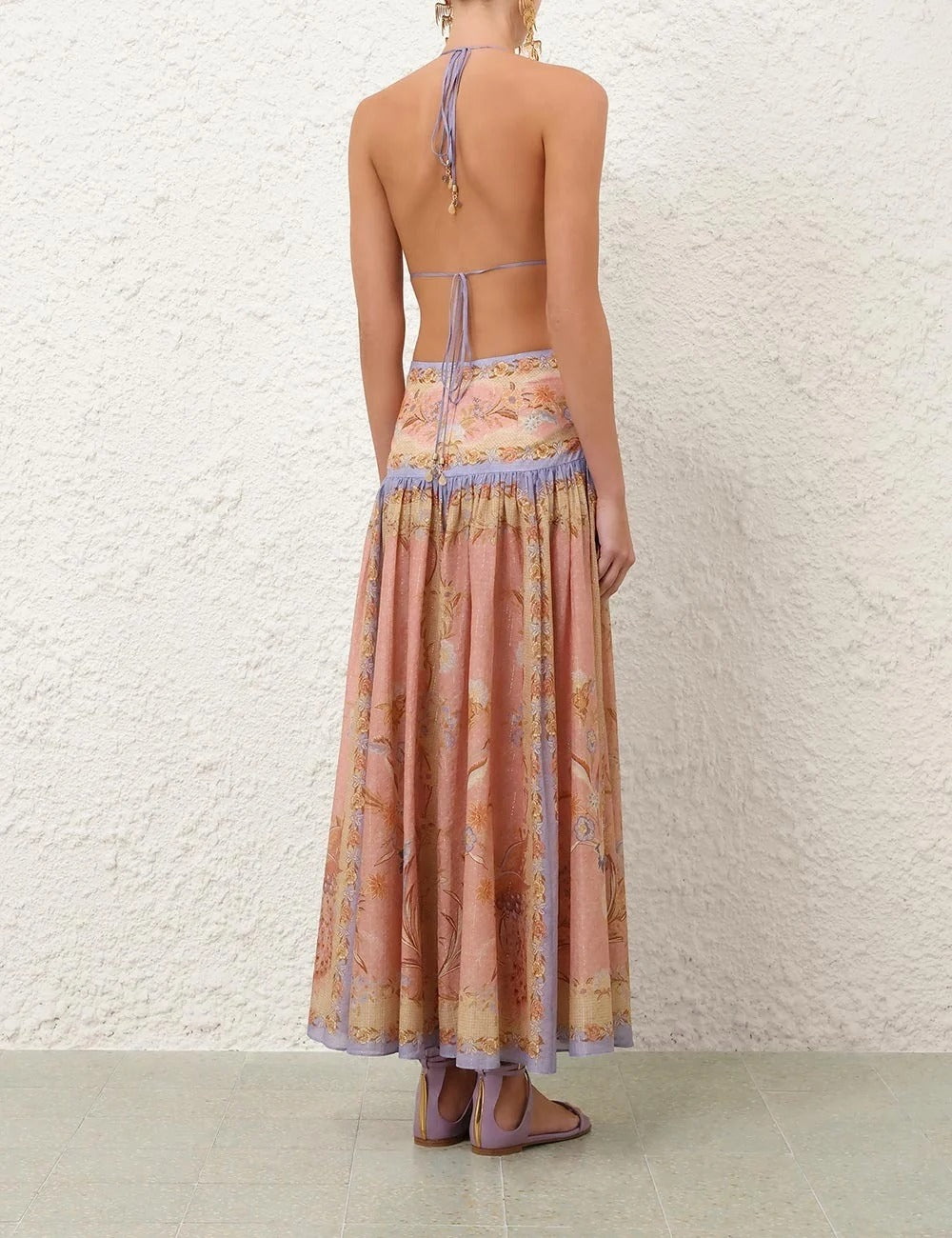 Indra Plunge Halter Maxi Dress