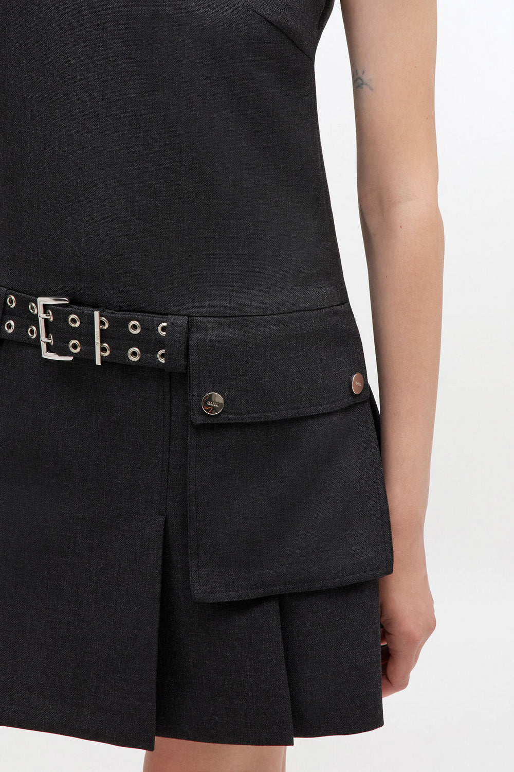 Mini Vestido Belted Suiting Wool GANNI MINI VESTIDOS Malva CO