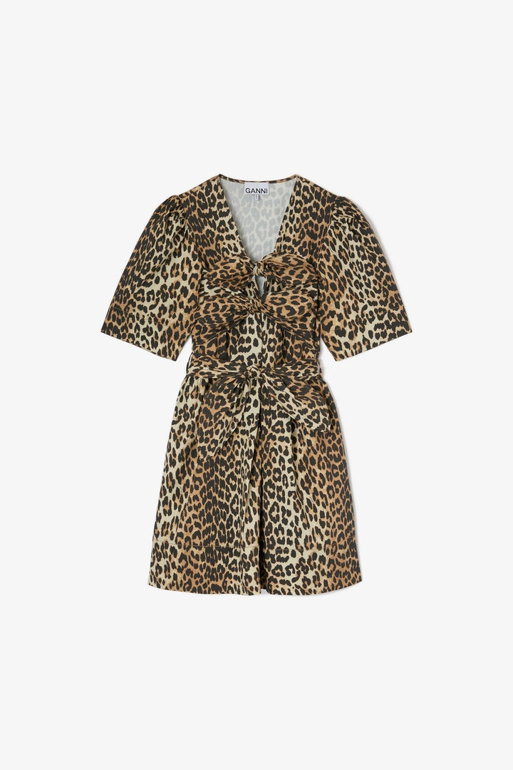 Mini Vestido Cottom Leopard GANNI MINI VESTIDOS Malva CO