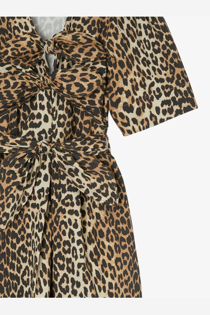 Mini Vestido Cottom Leopard GANNI MINI VESTIDOS Malva CO