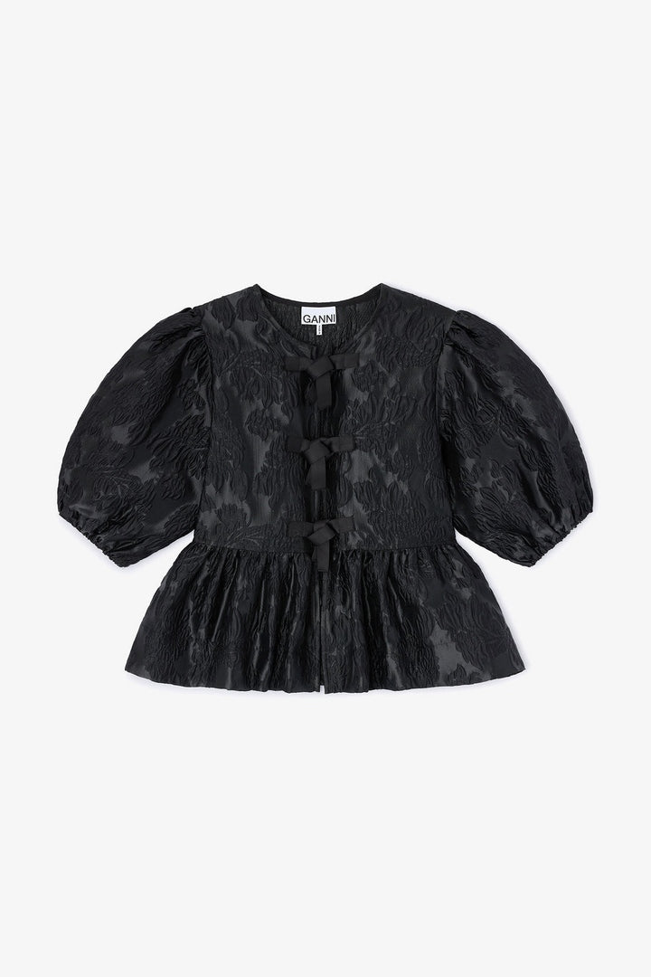 Blusa Satin Cloque Peplum GANNI BLUSAS Malva CO