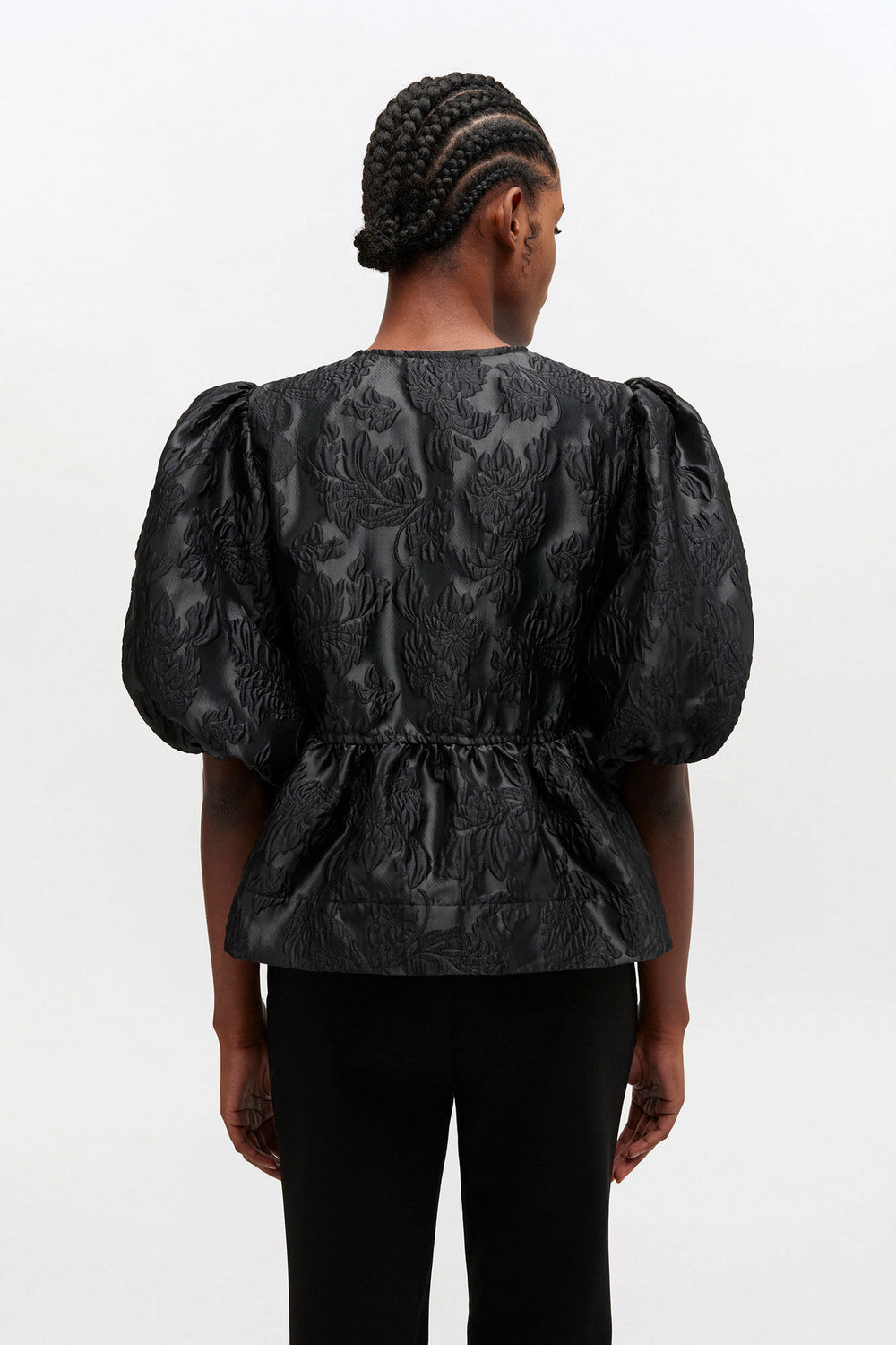Blusa Satin Cloque Peplum GANNI BLUSAS Malva CO