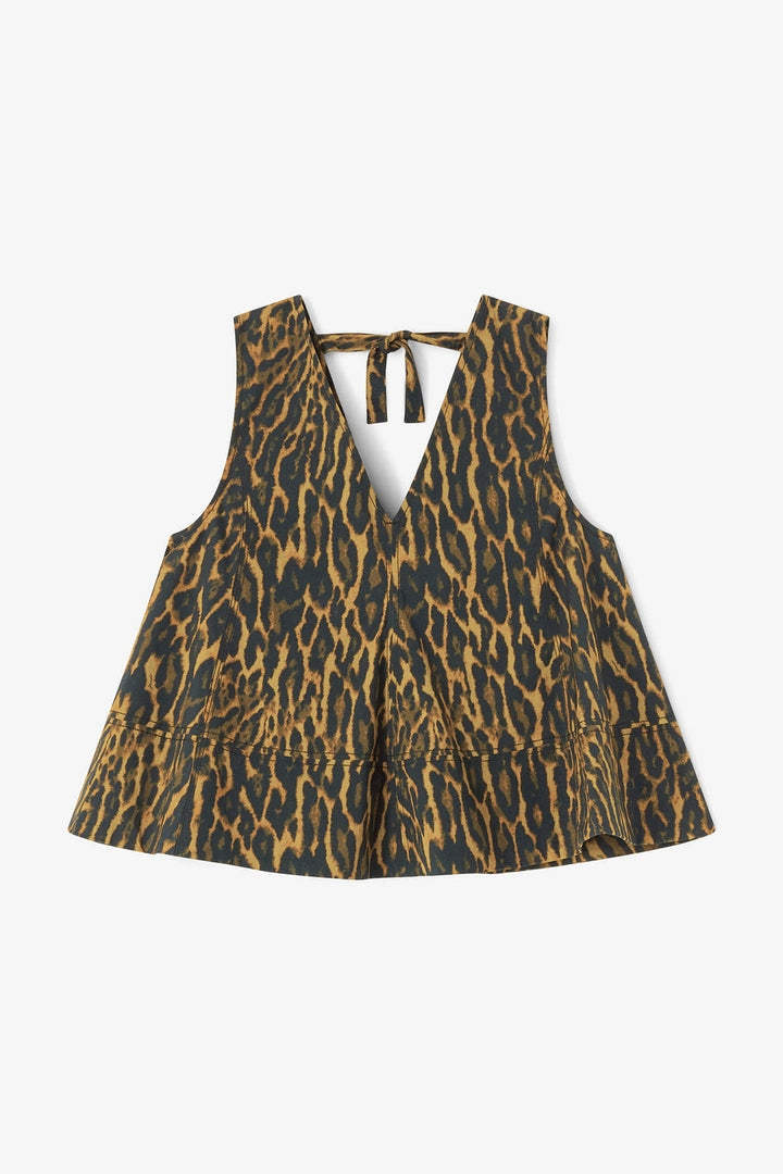 Top A-Line Cotton Printed Stretch GANNI TOP Malva CO