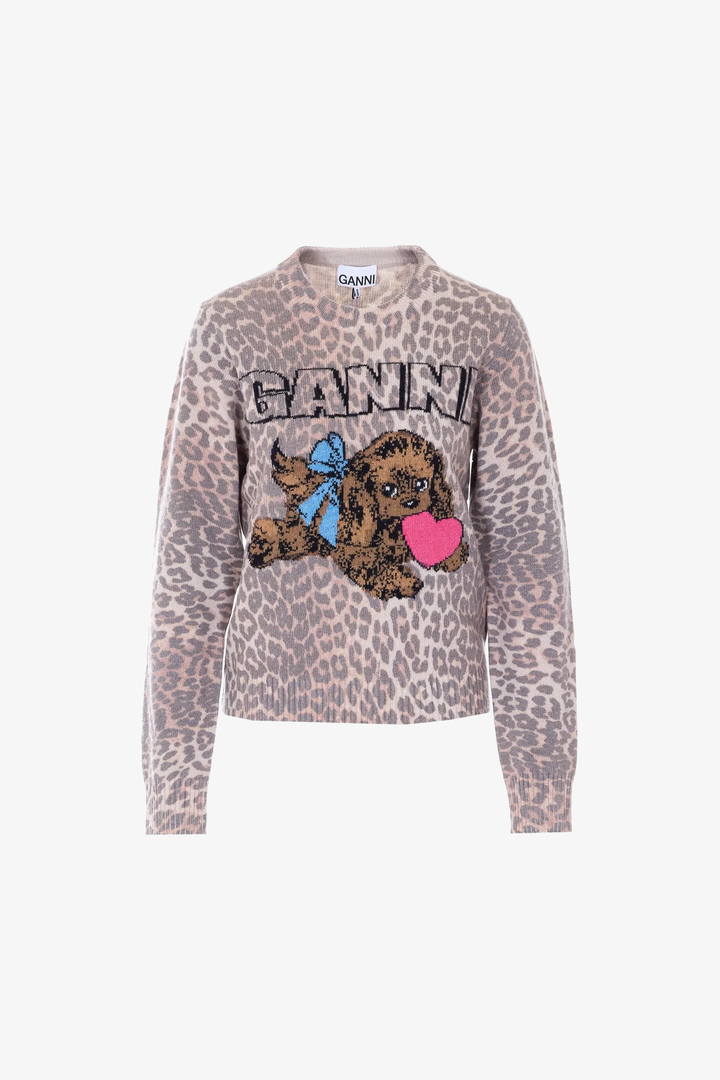 Jersey Puppy Graphic Wool GANNI JERSEY Malva CO