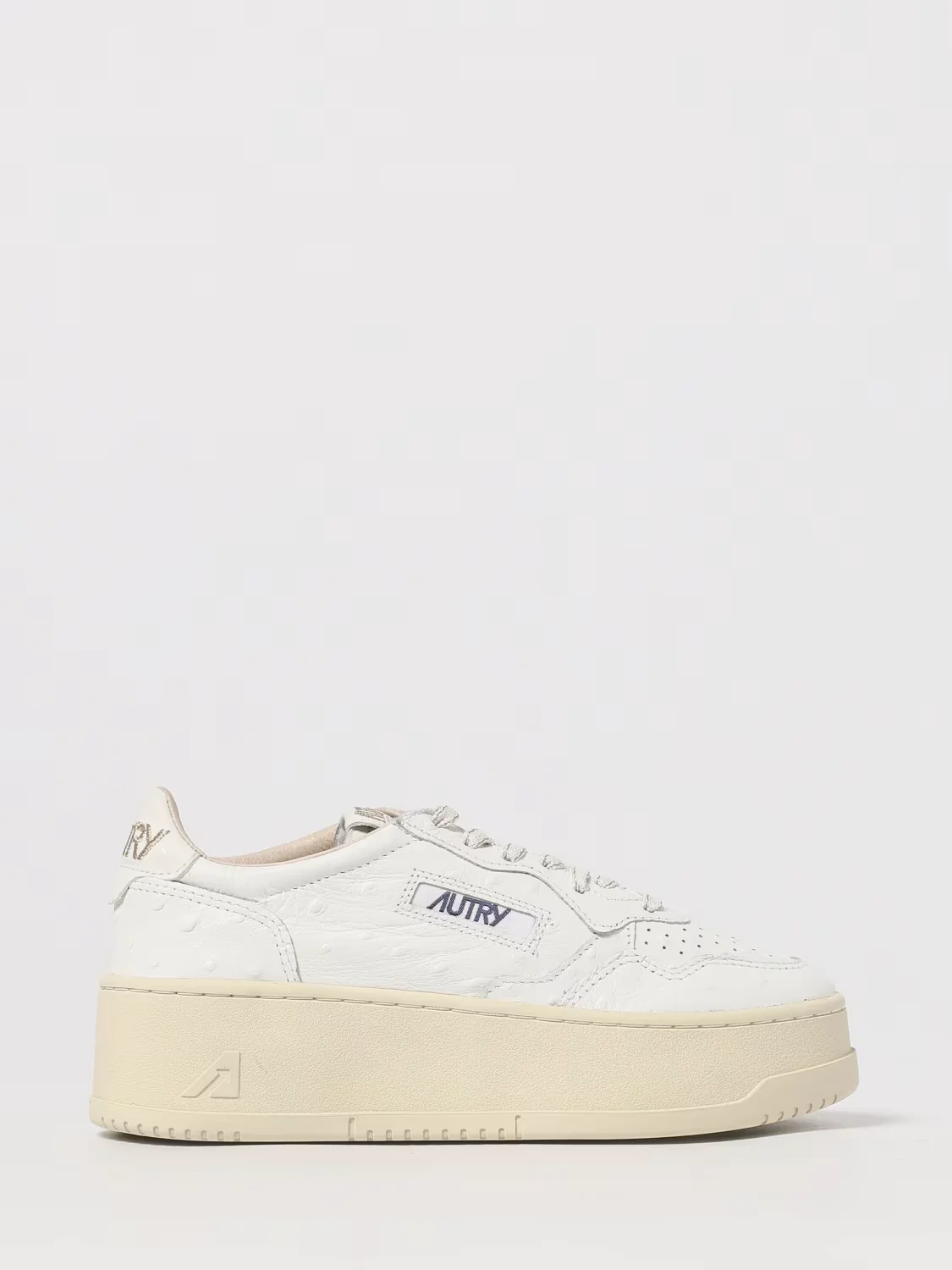 Platform Low Wom Leat Ostry White