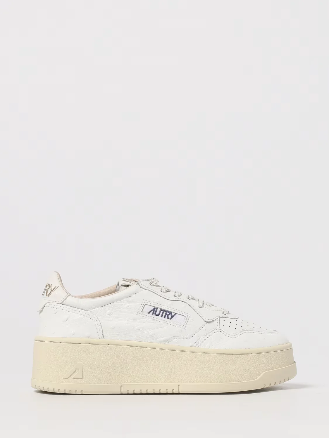 Platform Low Wom Leat Ostry White