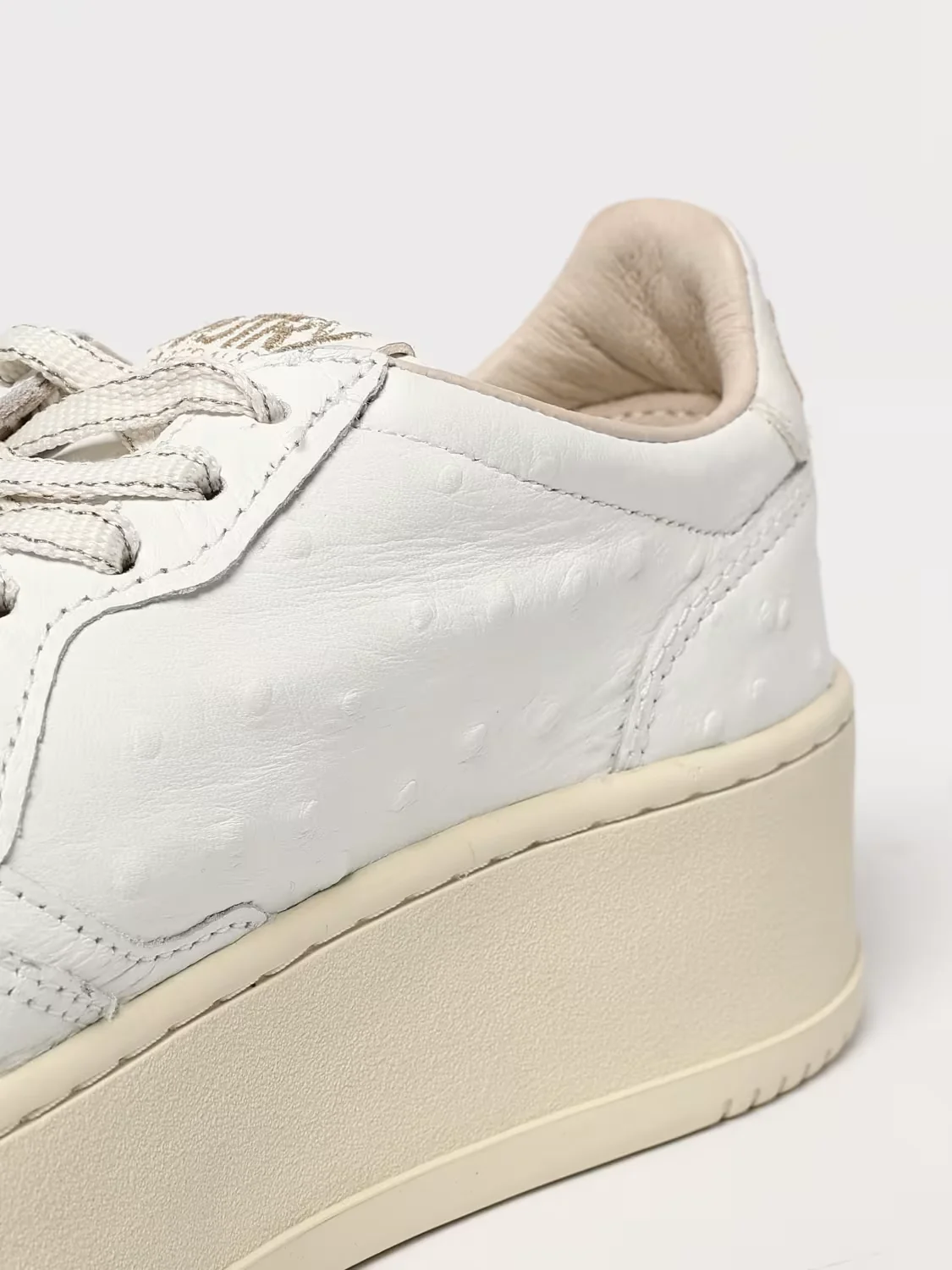 Platform Low Wom Leat Ostry White