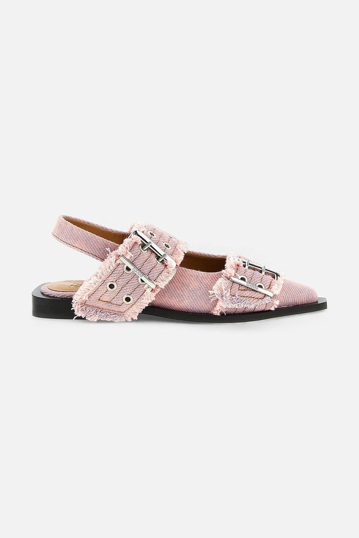 Ballerina Feminine Buckle Fringed Denim