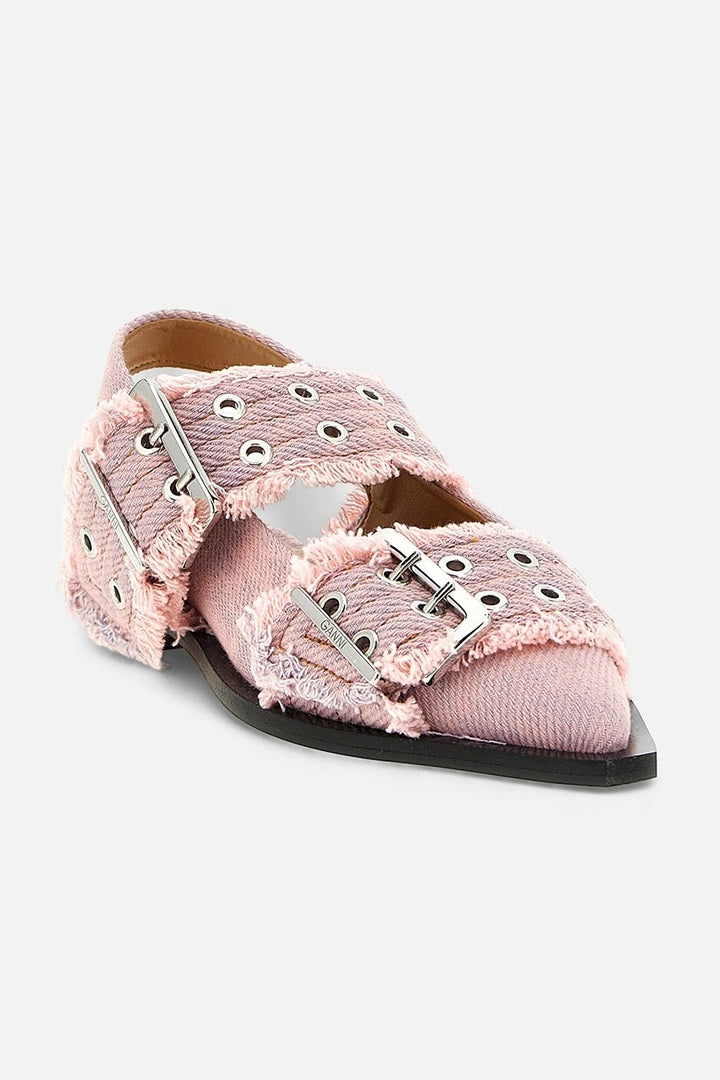 Ballerina Feminine Buckle Fringed Denim