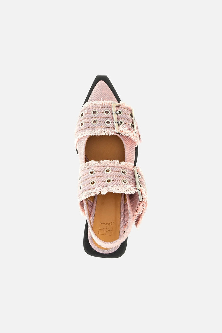Ballerina Feminine Buckle Fringed Denim