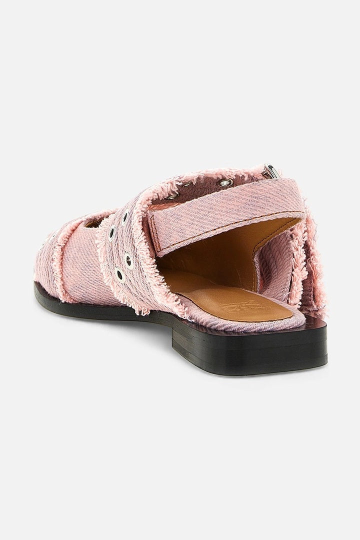Ballerina Feminine Buckle Fringed Denim