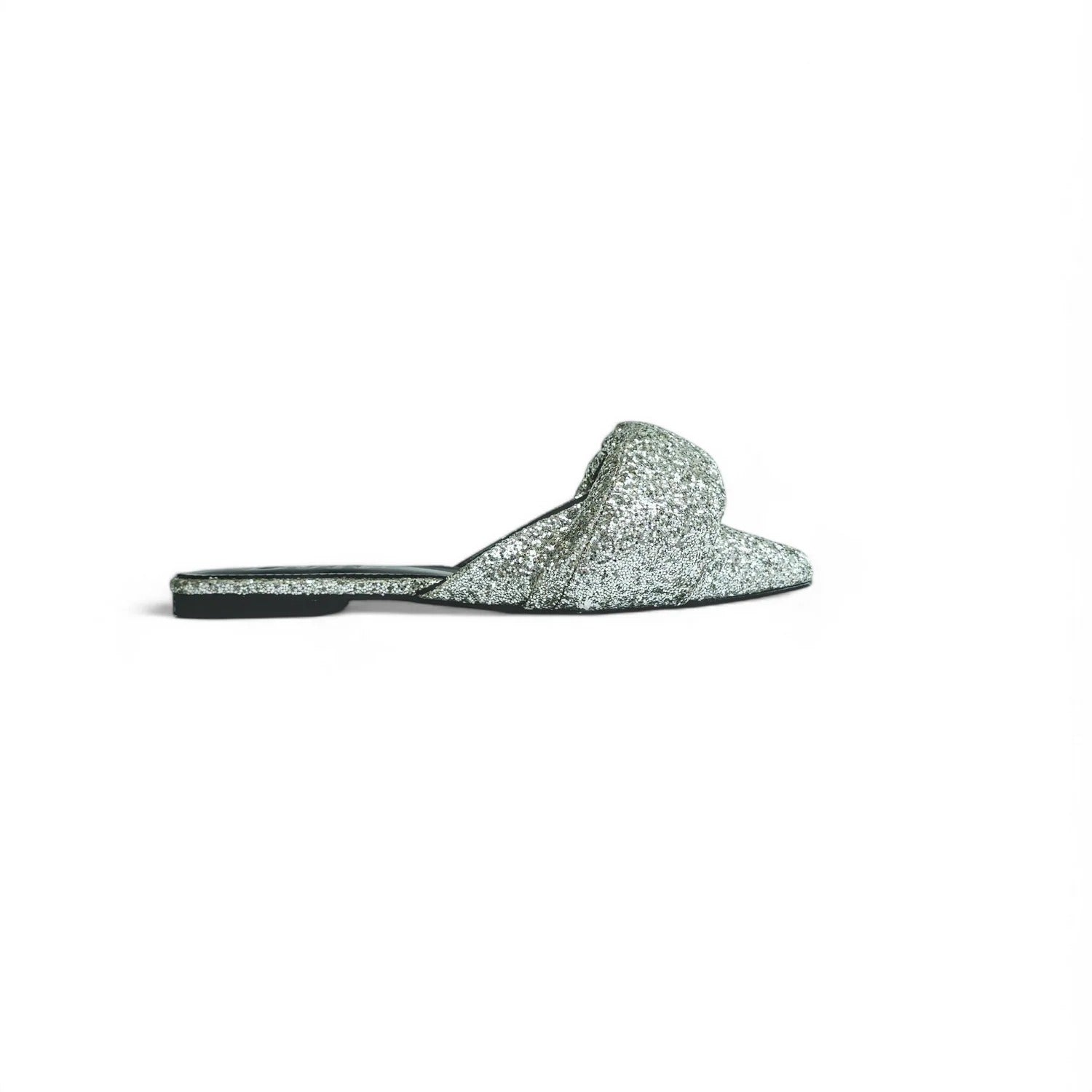 Calzado Bailarinas Glitter Plata