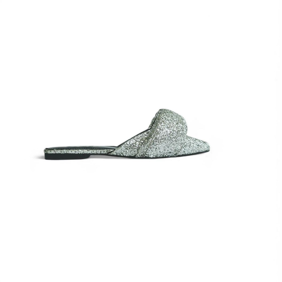 Calzado Bailarinas Glitter Plata