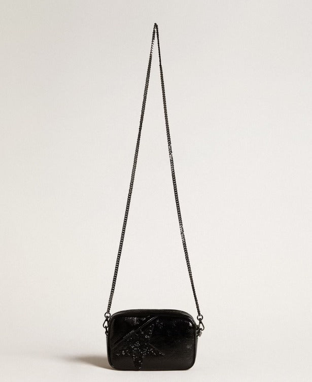 Mini Star Bag De Piel Negra Con Estrella Con Cristales Swarovski GOLDEN GOOSE CRUZADOS Malva CO