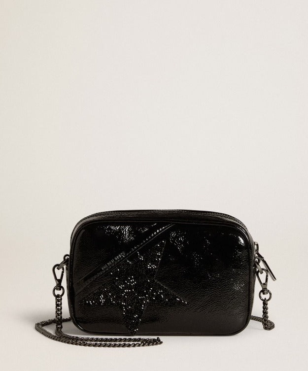 Mini Star Bag De Piel Negra Con Estrella Con Cristales Swarovski GOLDEN GOOSE CRUZADOS Malva CO