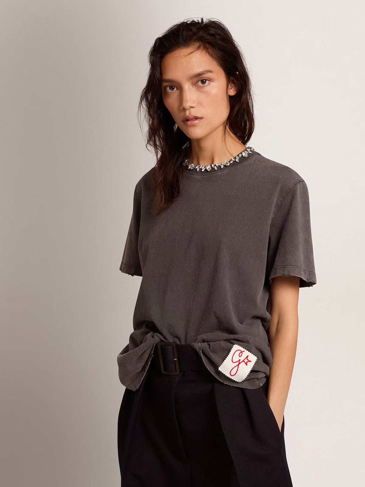T-Shirt Golden Goose Distress Mujer GOLDEN GOOSE T-SHIRT Malva CO