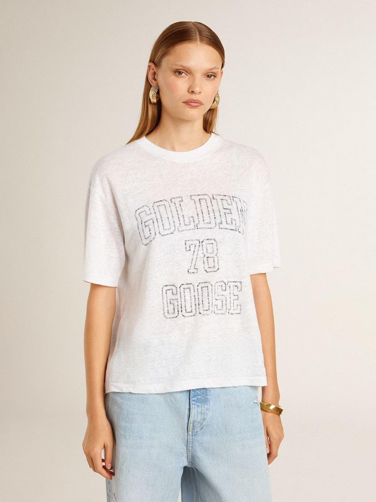 T-Shirt Boxy Light Linen GOLDEN GOOSE T-SHIRT Malva CO
