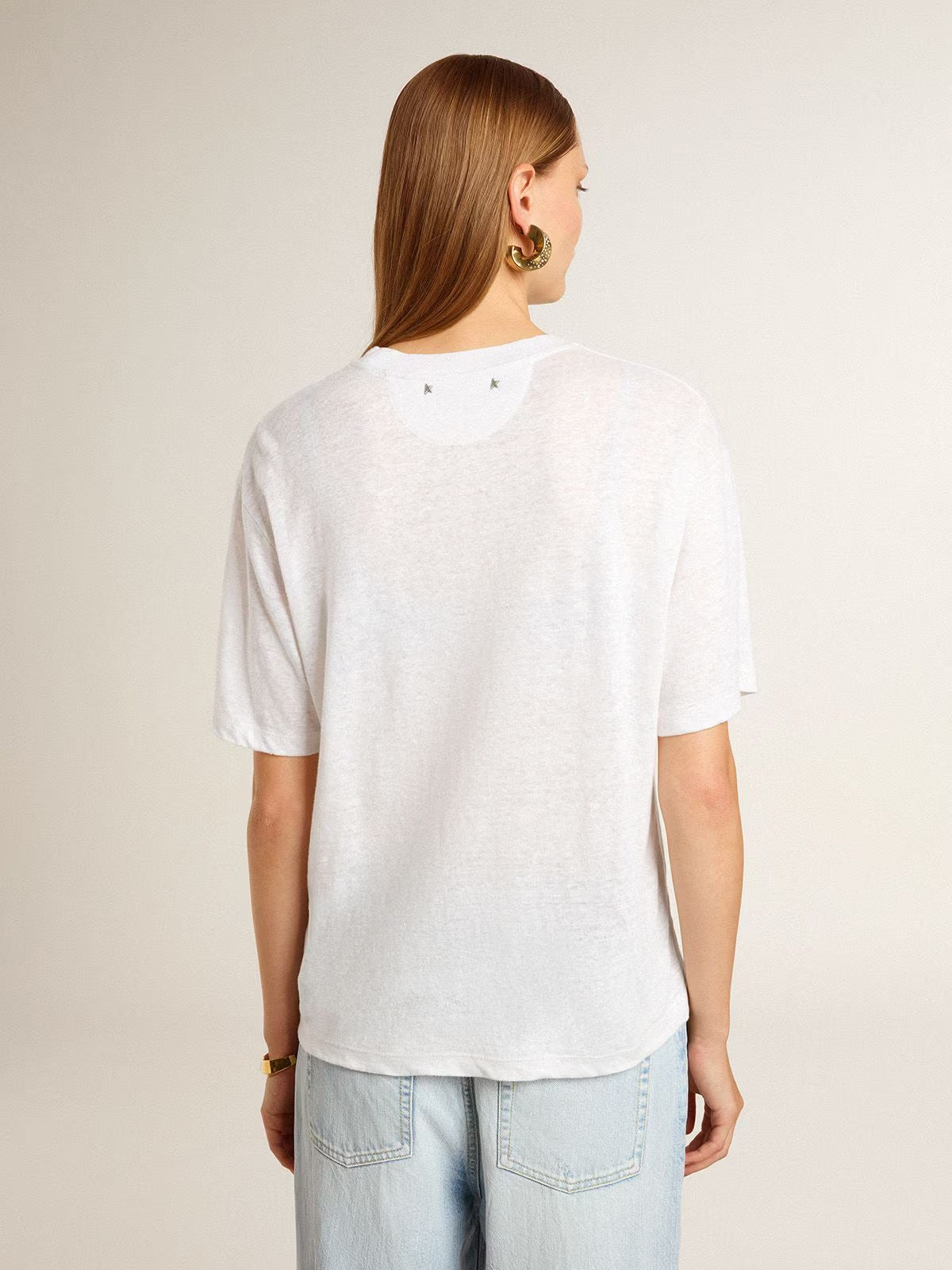 T-Shirt Boxy Light Linen GOLDEN GOOSE T-SHIRT Malva CO