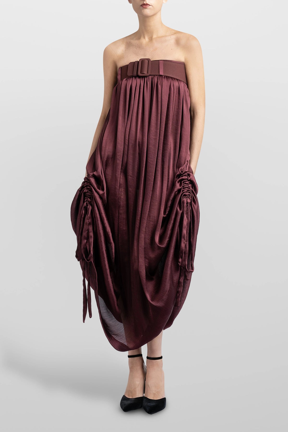 Maxi Vestido Balloon En Textura