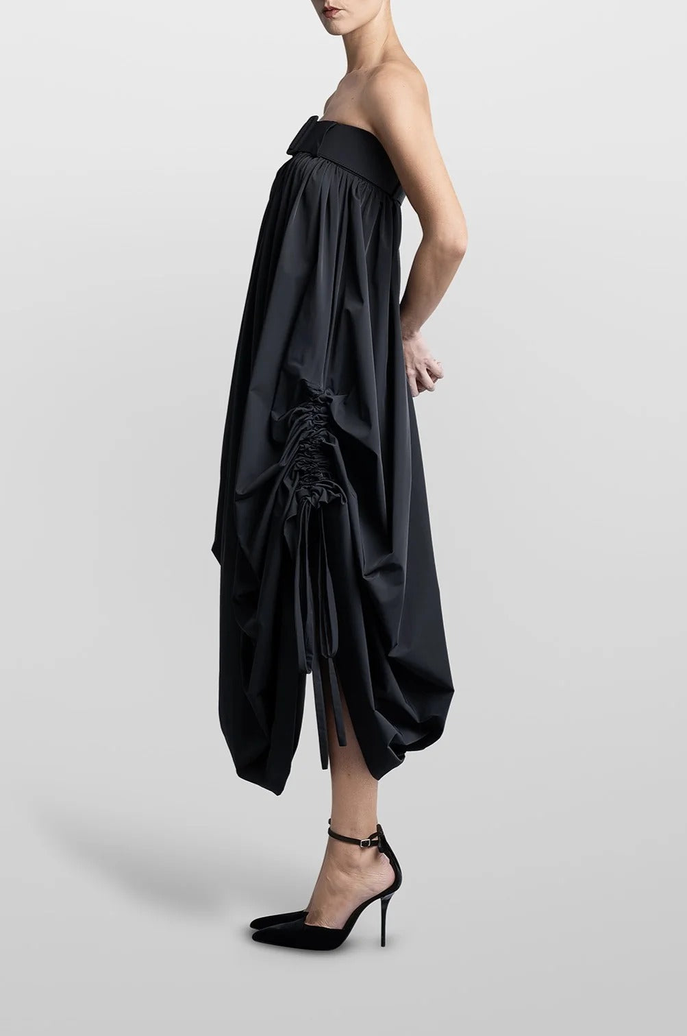 Midi Vestido Balloon Con Cinturon