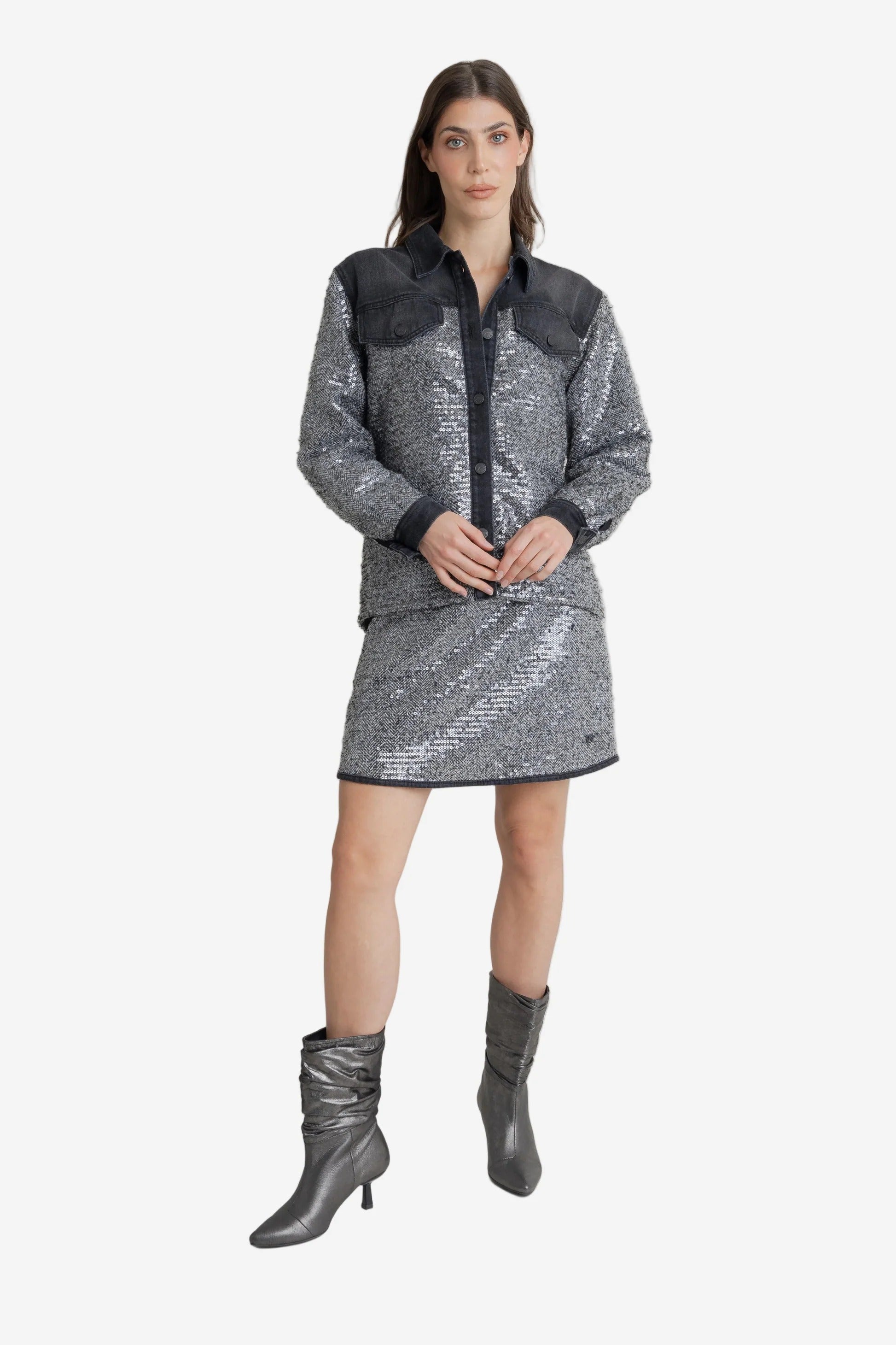 Falda Shiny Tweed