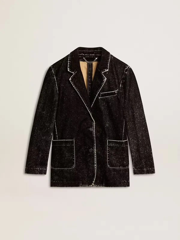 Journey W Jacket Denim Velvet