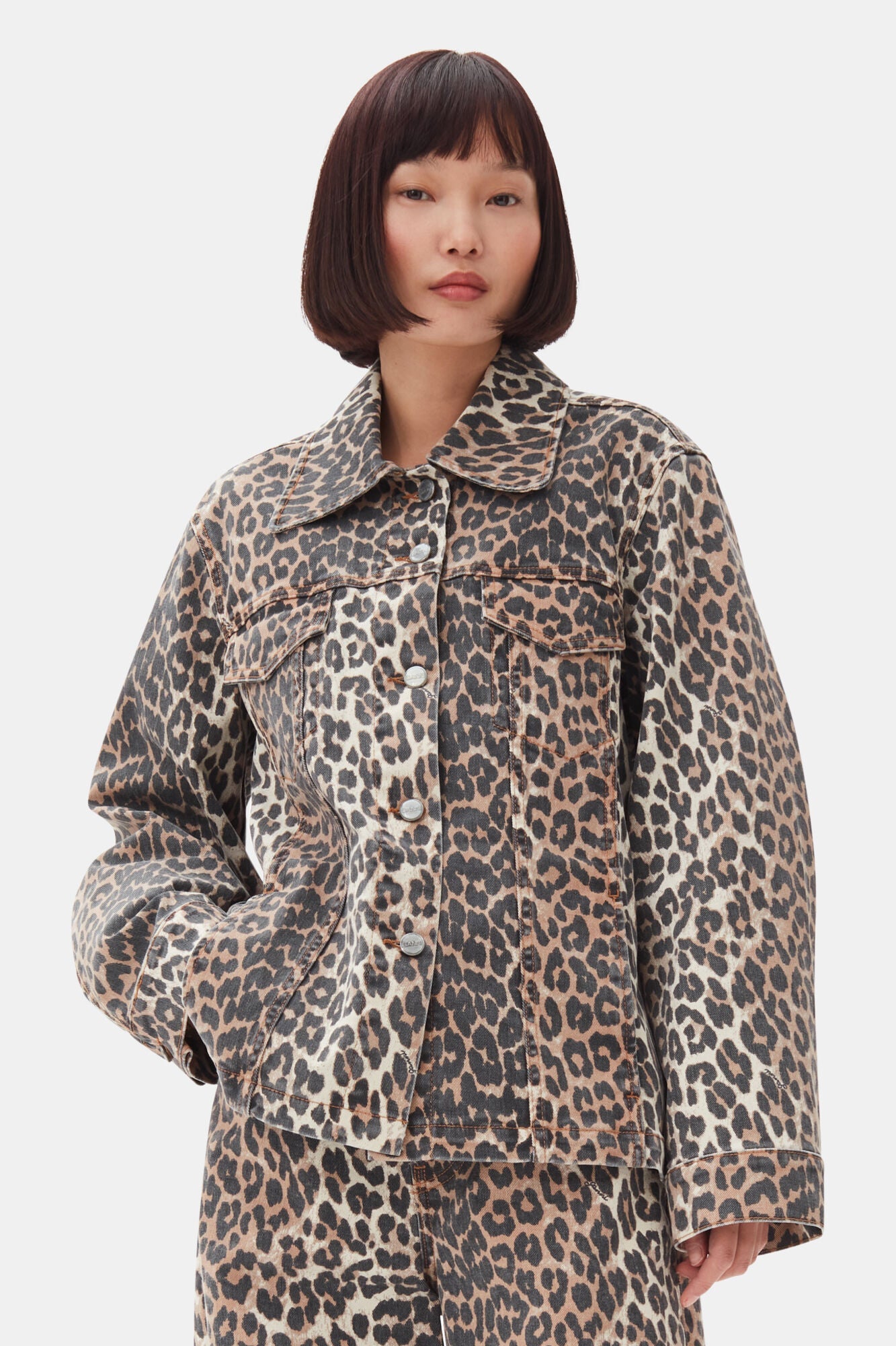Chaqueta Print Denim GANNI ABRIGOS Malva CO