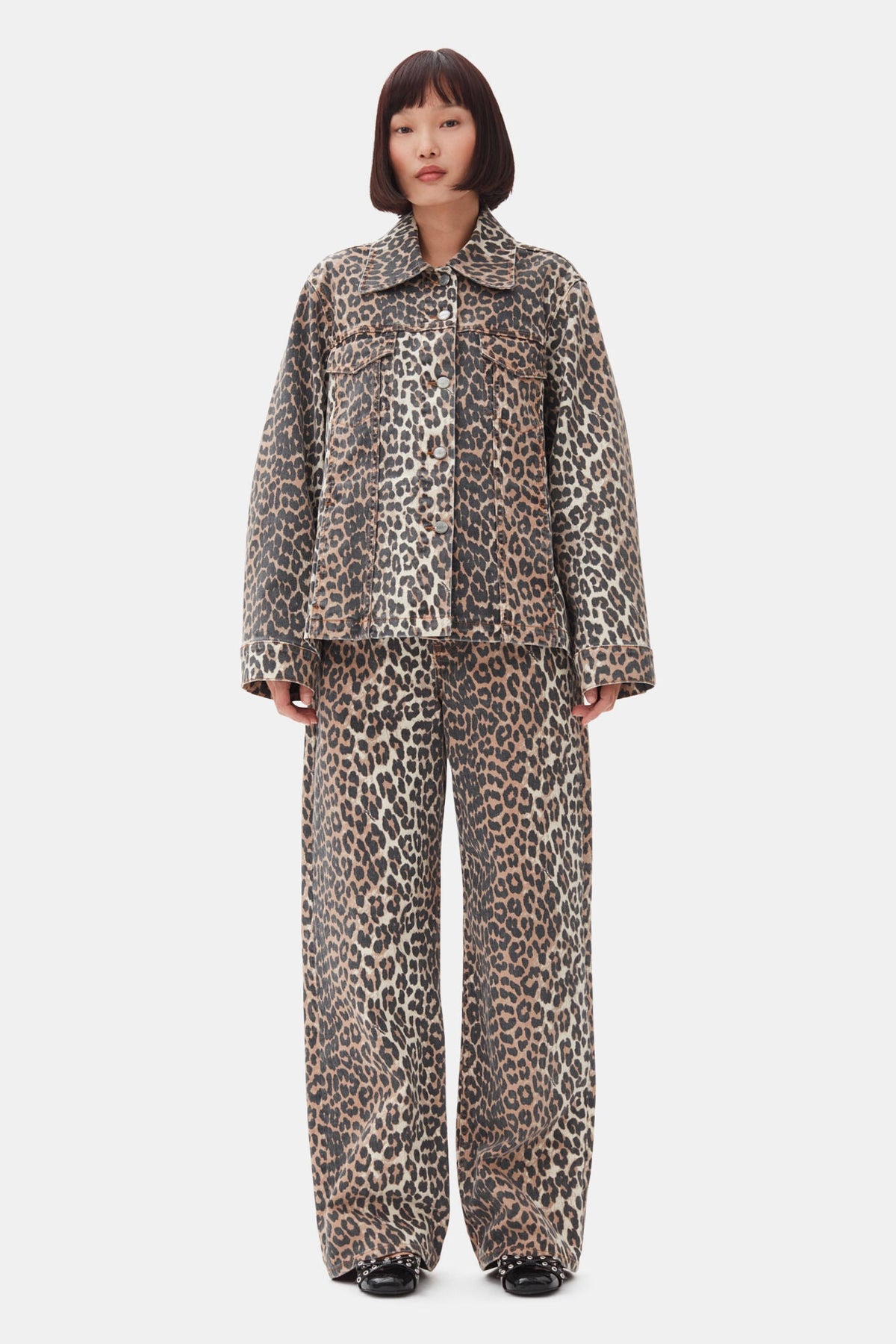 Chaqueta Print Denim GANNI ABRIGOS Malva CO