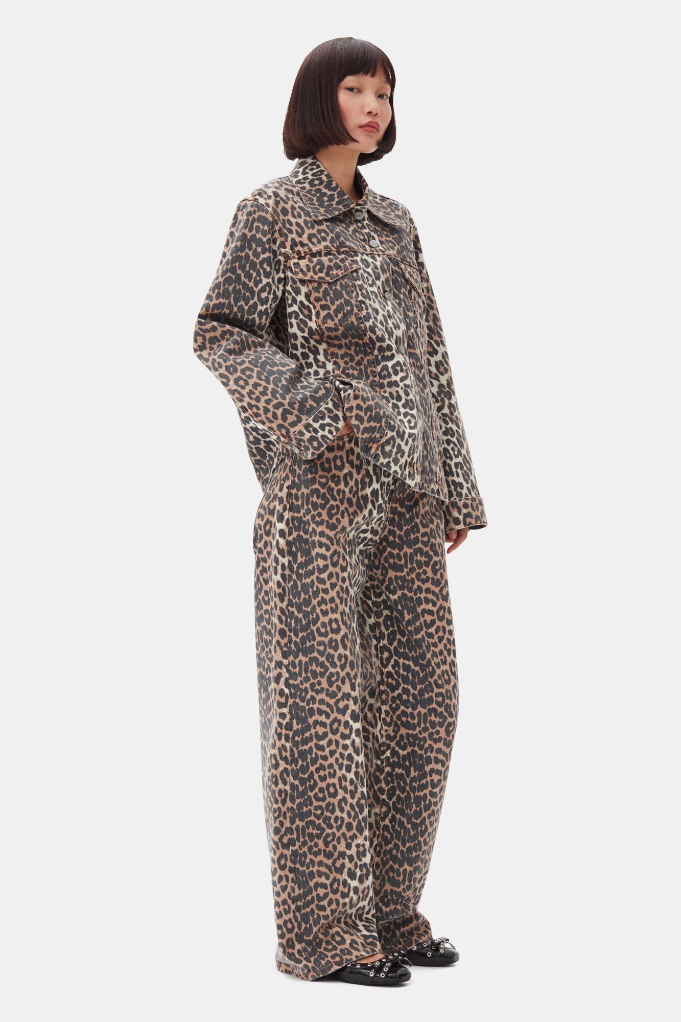 Chaqueta Print Denim GANNI ABRIGOS Malva CO