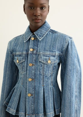 Structured Denim Fitted Jacket
