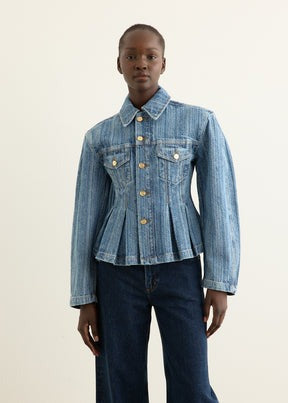 Structured Denim Fitted Jacket