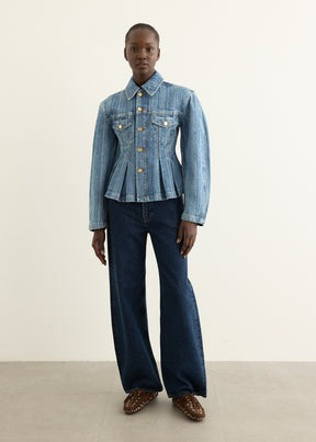 Structured Denim Fitted Jacket