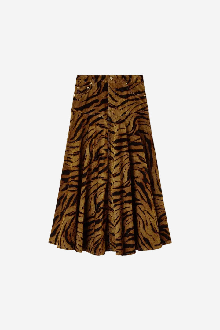 Midi Falda Denim Printed Flock MIDI FALDAS Malva CO