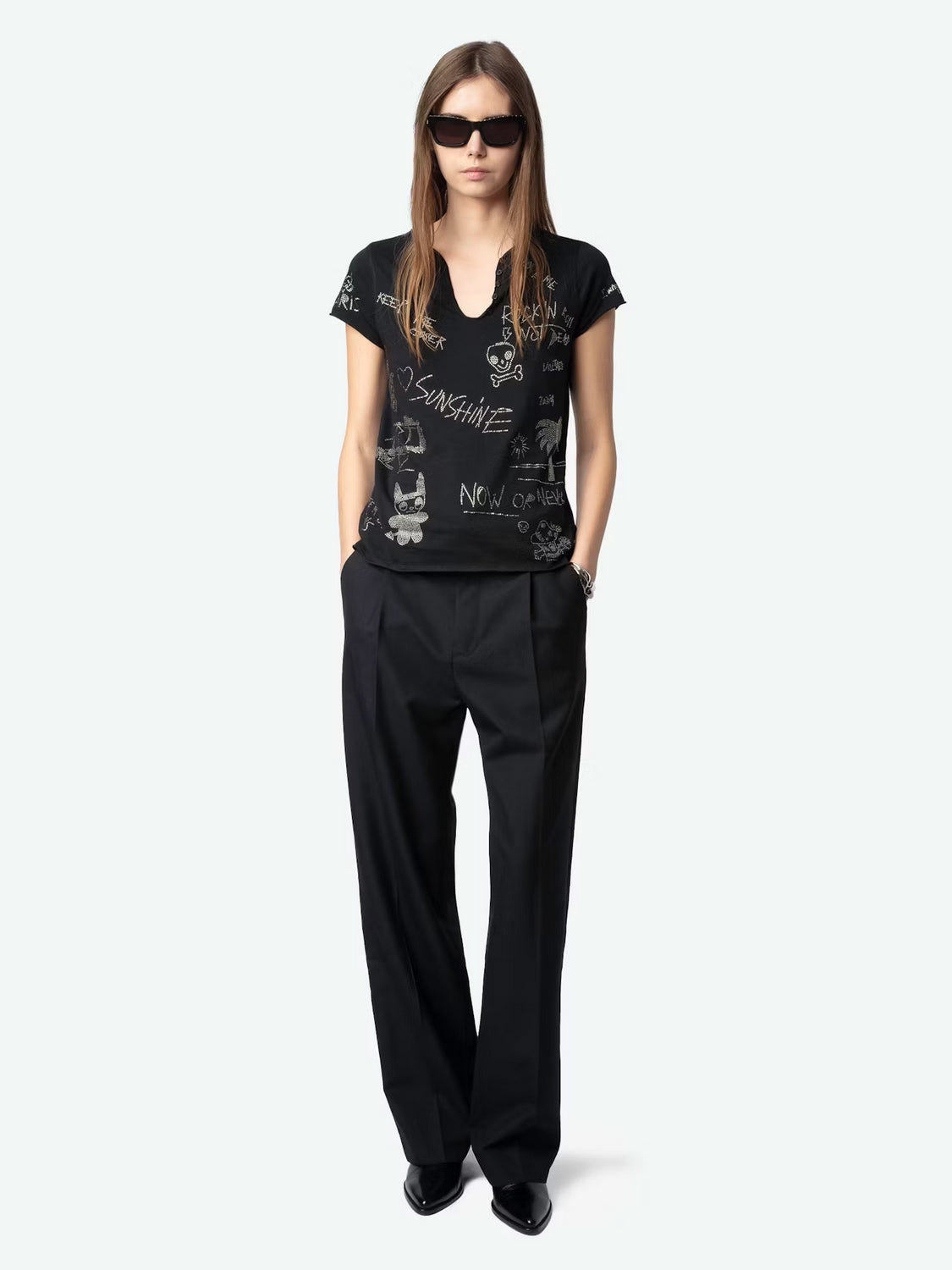 T-Shirt Tunisien Multi Strass ZADIG ET VOLTAIRE T-SHIRT Malva CO