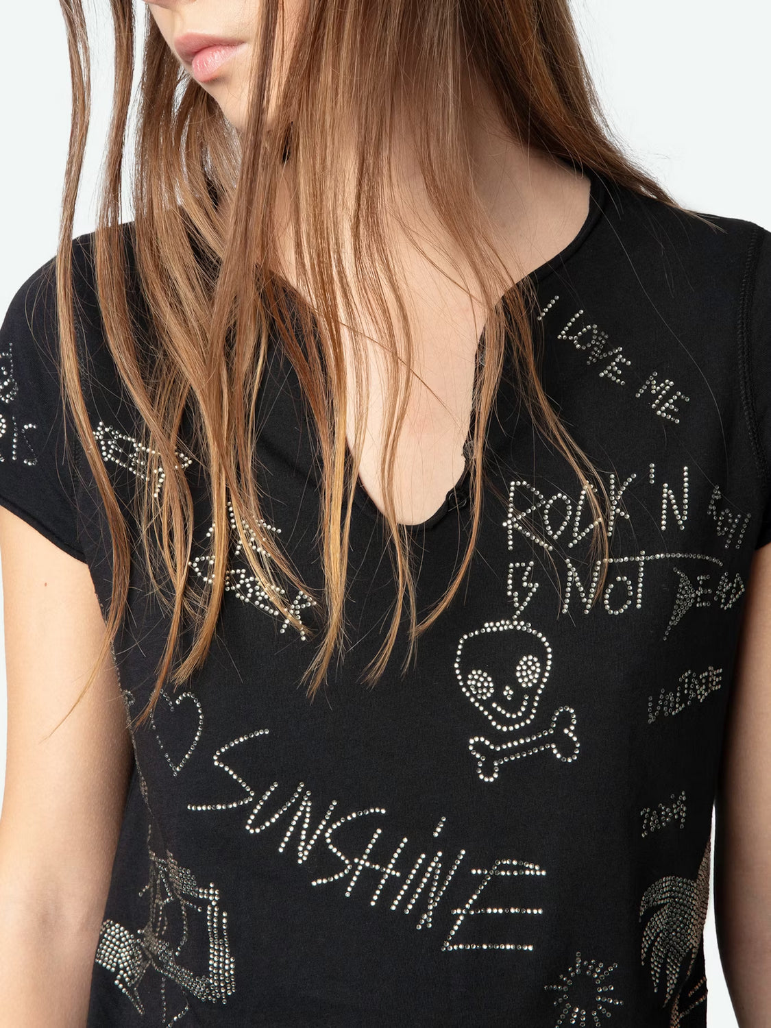 T-Shirt Tunisien Multi Strass ZADIG ET VOLTAIRE T-SHIRT Malva CO