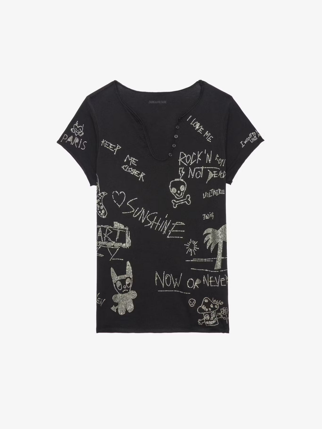 T-Shirt Tunisien Multi Strass ZADIG ET VOLTAIRE T-SHIRT Malva CO