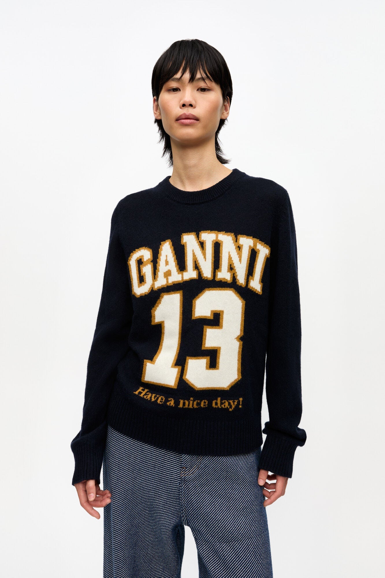 Jersey Graphic Wool Mix Baseball GANNI JERSEY Malva CO