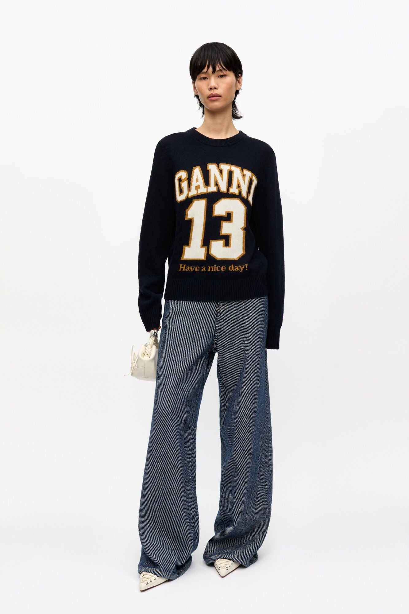 Jersey Graphic Wool Mix Baseball GANNI JERSEY Malva CO