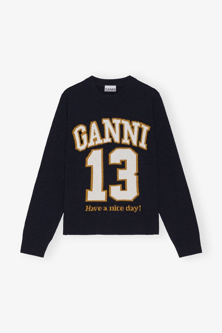 Jersey Graphic Wool Mix Baseball GANNI JERSEY Malva CO